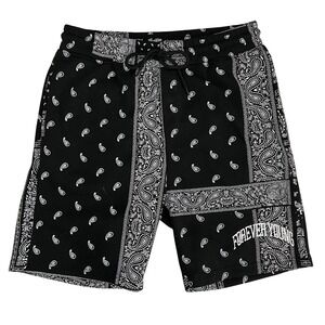 Brooklyn Cloth Forever Young Knit Shorts Bandana Print‎ Black Men's M